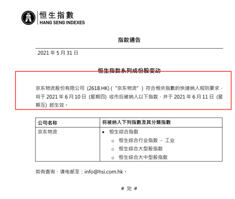 京東物流正式獲納入深港通下港股通名單